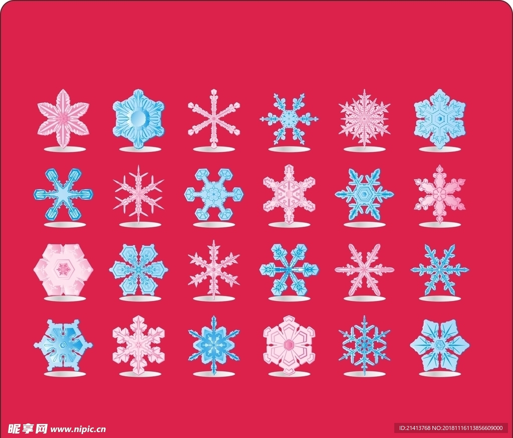 手绘雪花素材
