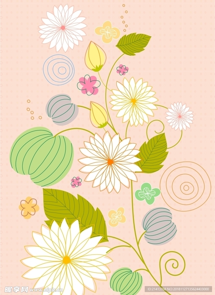 手绘花卉底纹
