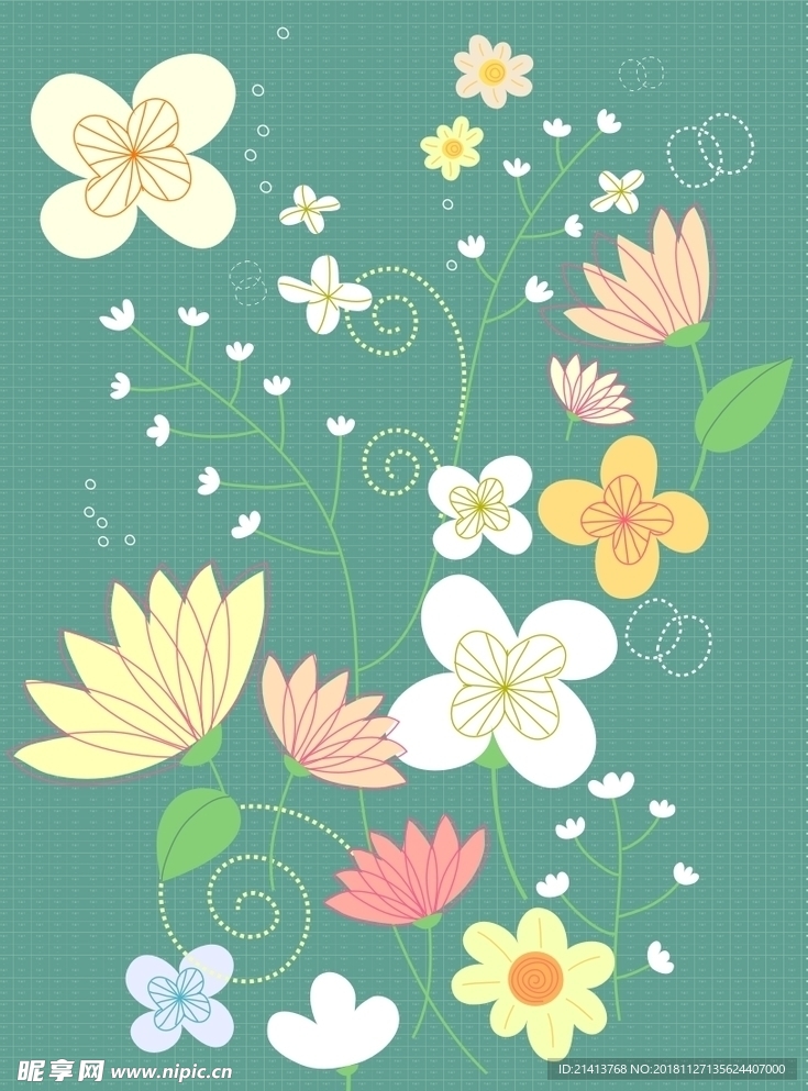 手绘花卉底纹