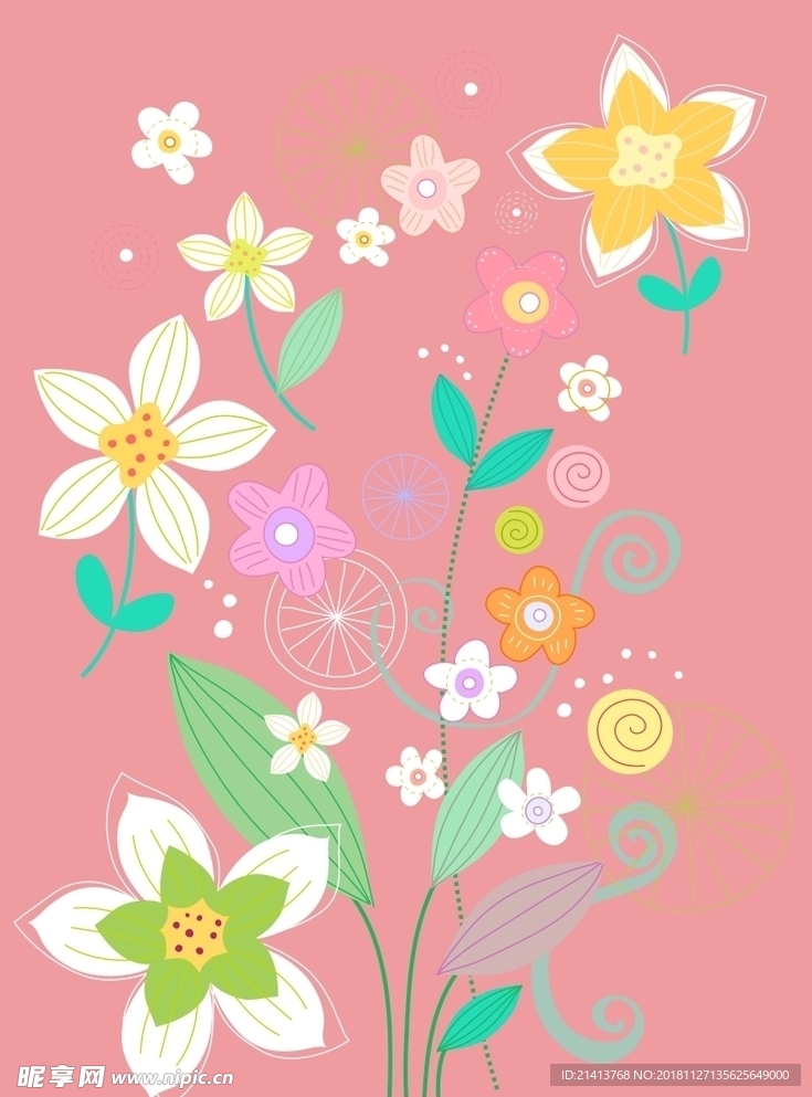 手绘花卉底纹