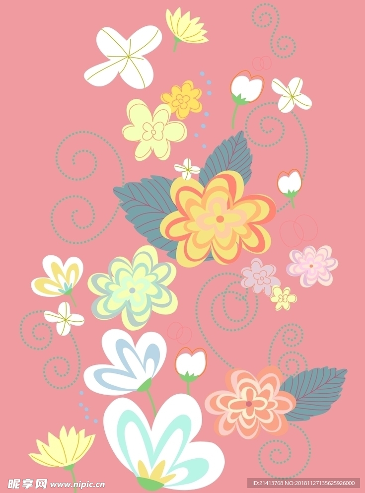 手绘花卉底纹