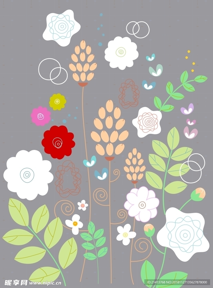 手绘花卉底纹