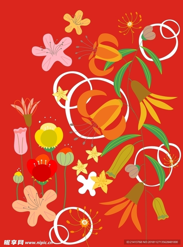 手绘花卉底纹