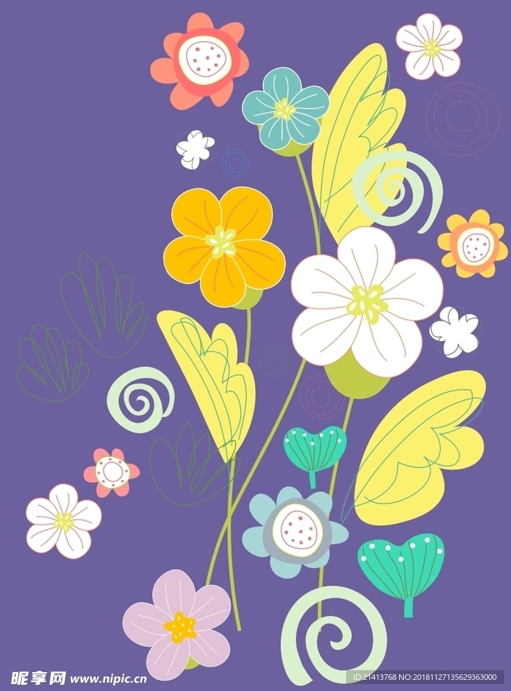 手绘花卉底纹