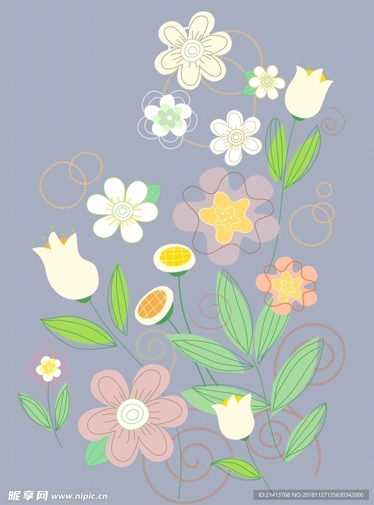 手绘花卉底纹