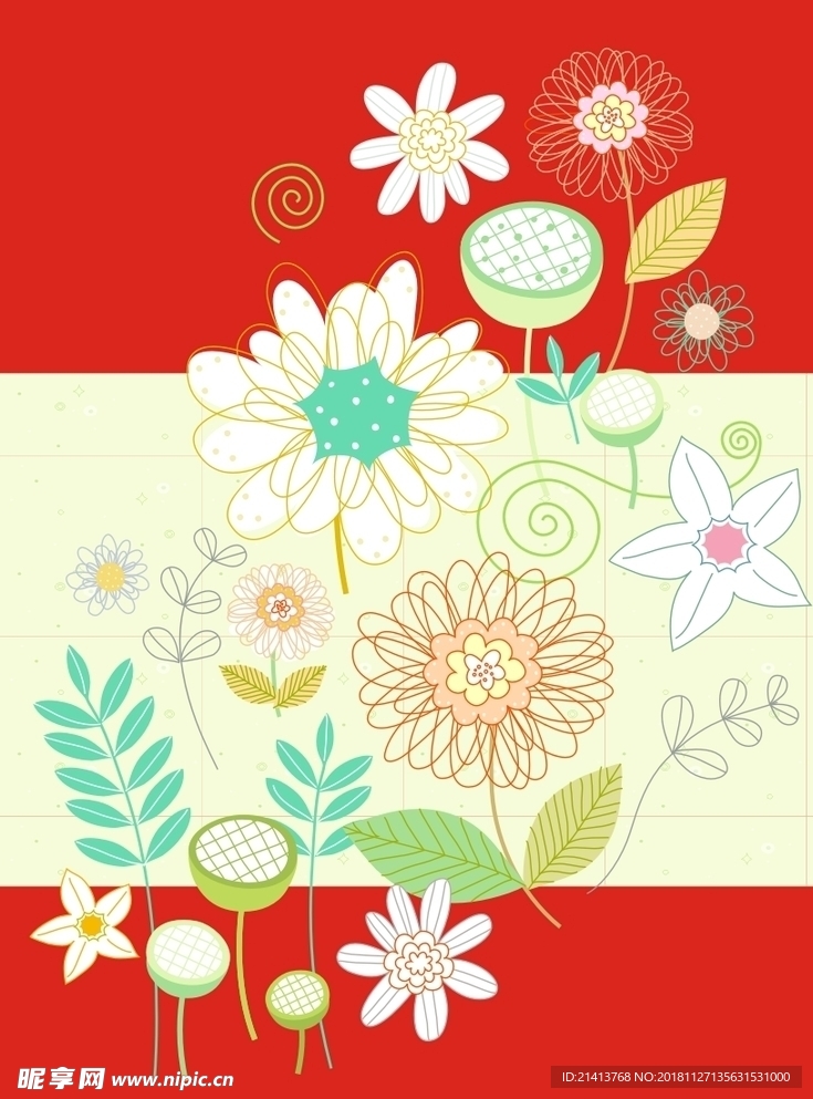 手绘花卉底纹