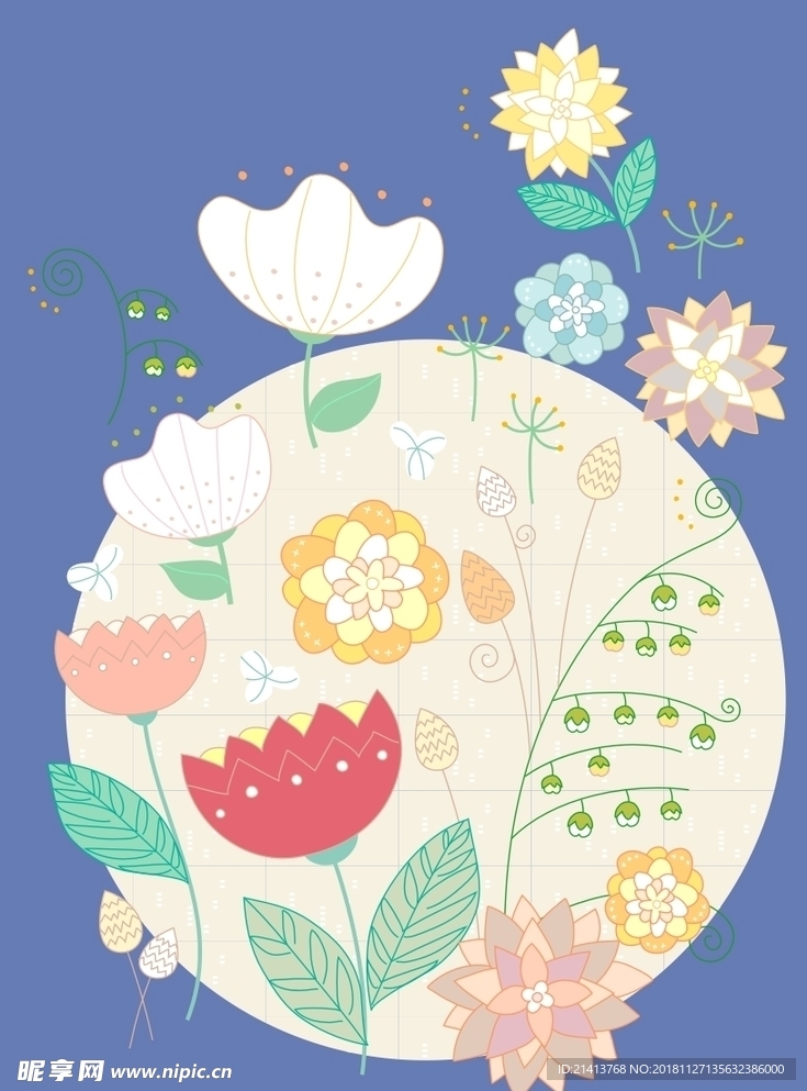 手绘花卉底纹