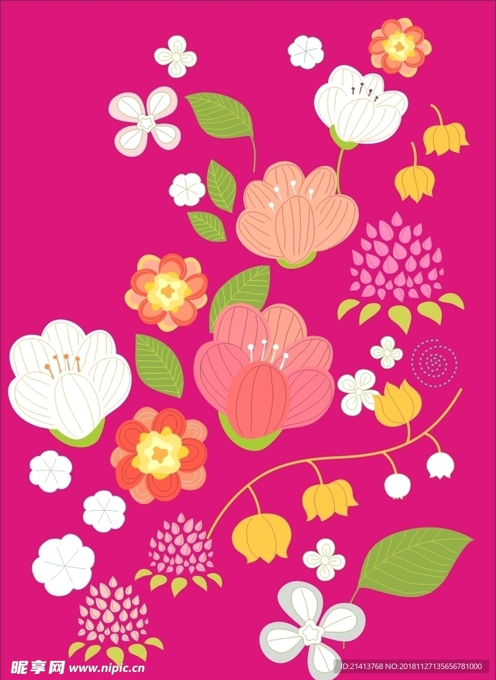 手绘花卉底纹