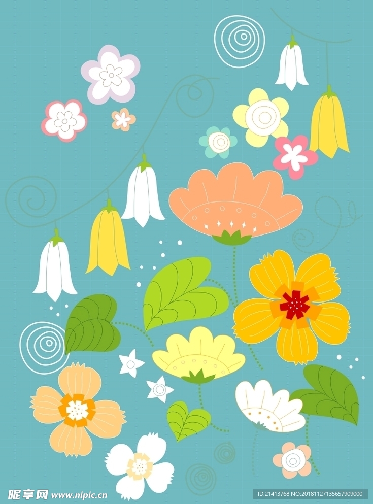 手绘花卉底纹