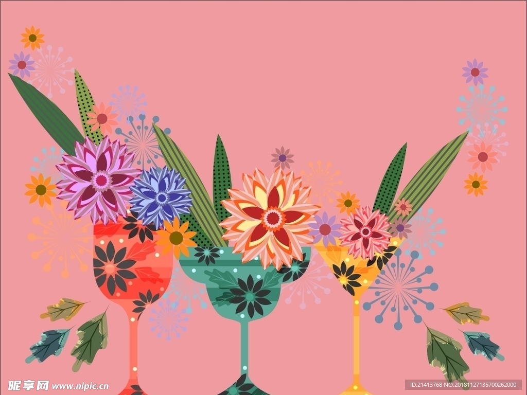 手绘花卉底纹