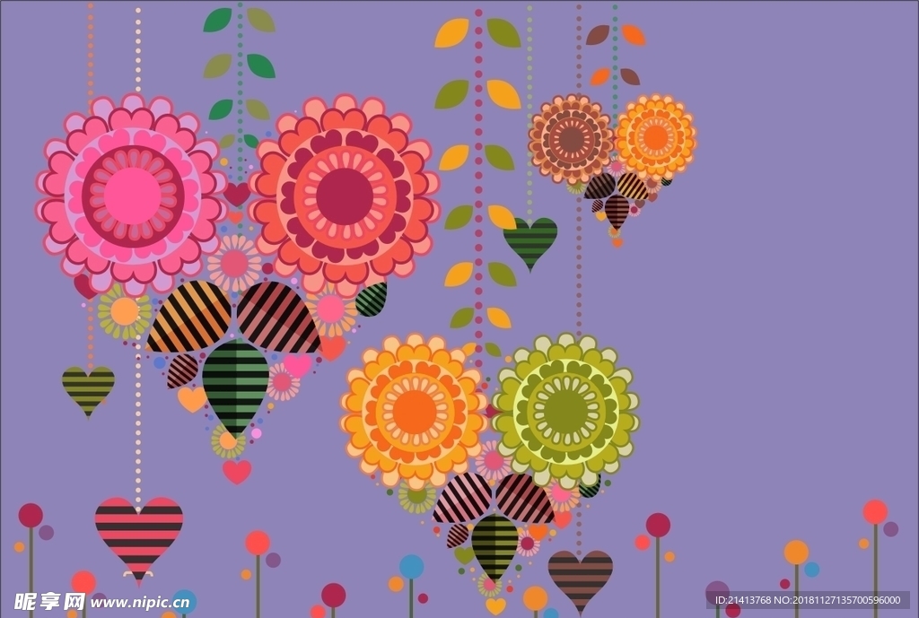 手绘花卉底纹