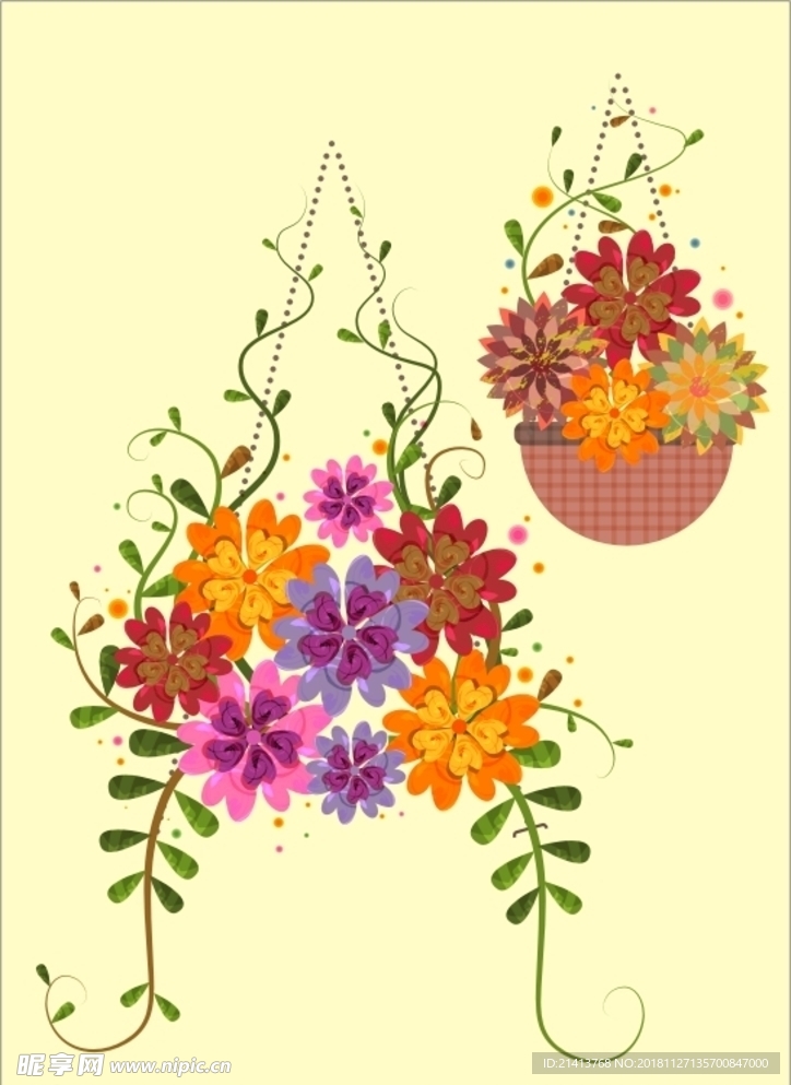 手绘花卉底纹