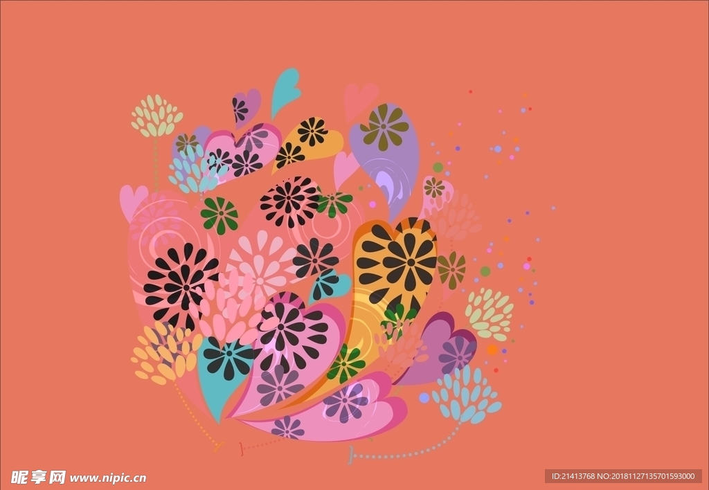 手绘花卉底纹