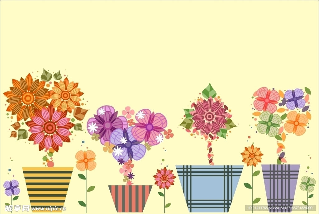手绘花卉底纹