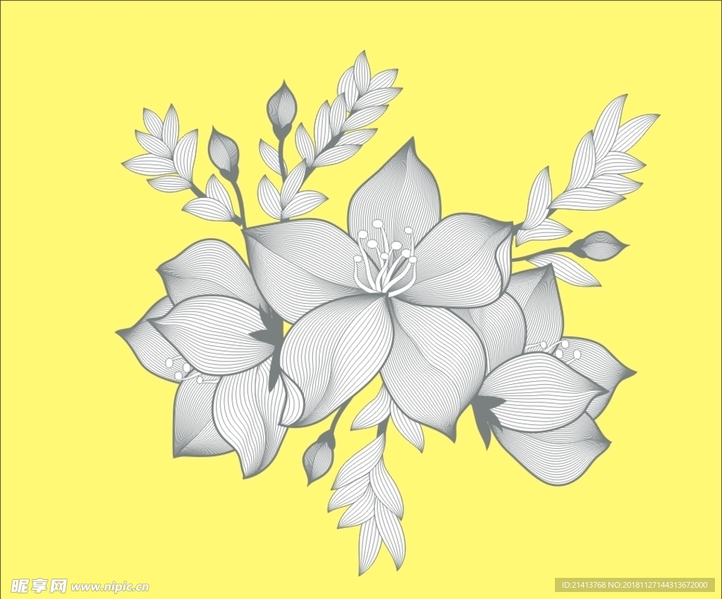 手绘花卉素材