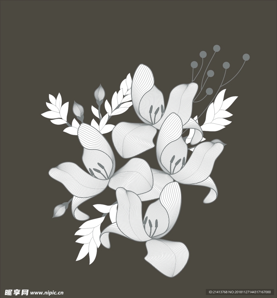 手绘花卉素材