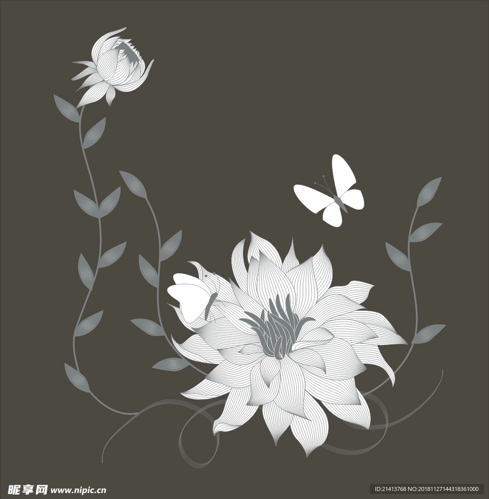 手绘花卉素材