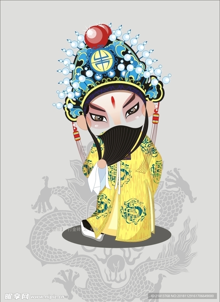 手绘京剧人物