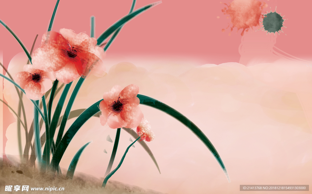手绘花卉素材