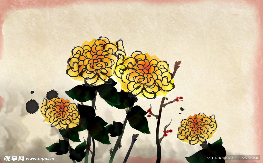 手绘花卉素材