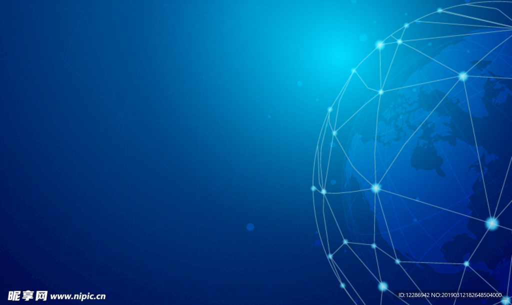 蓝色科技光效线条海报背景素材