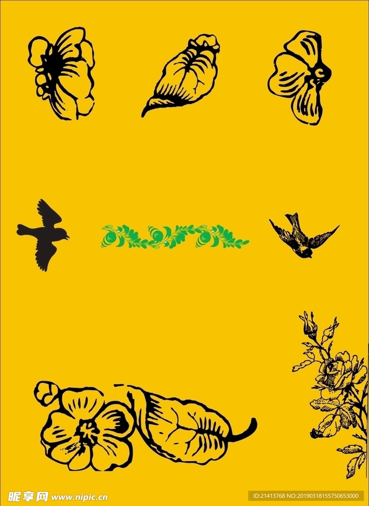 手绘花卉素材