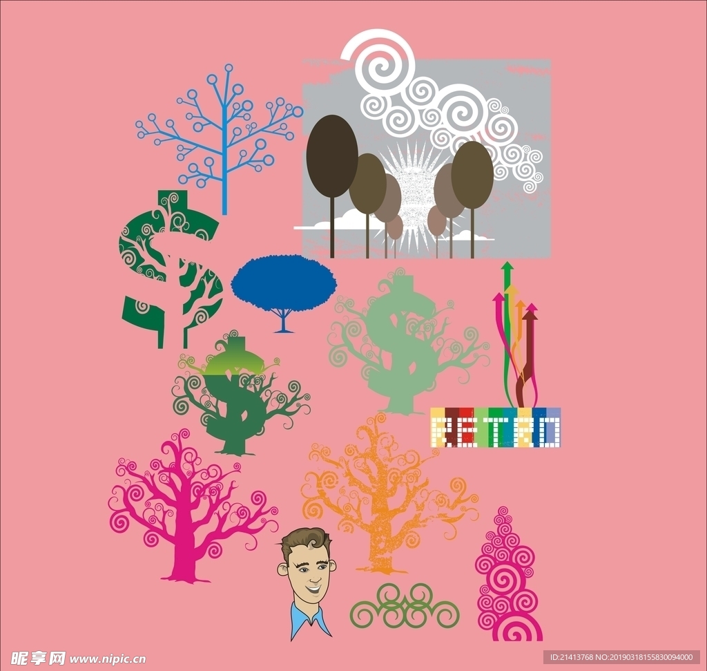 手绘卡通小物