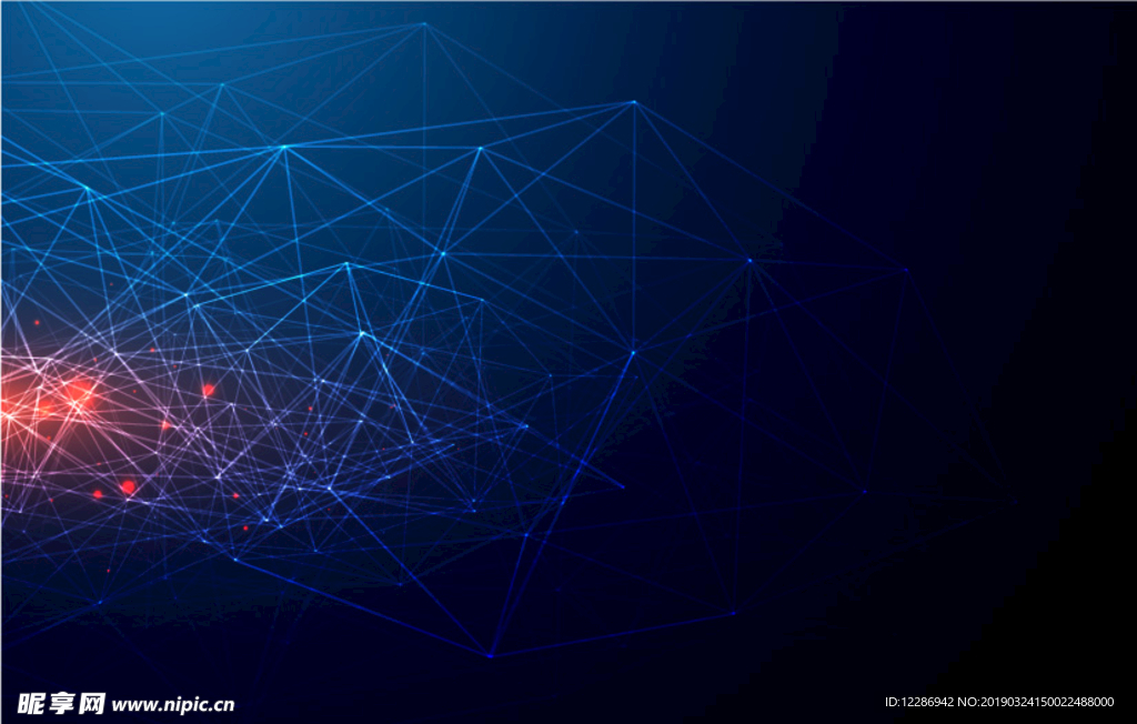 蓝色科技光效线条海报背景素材