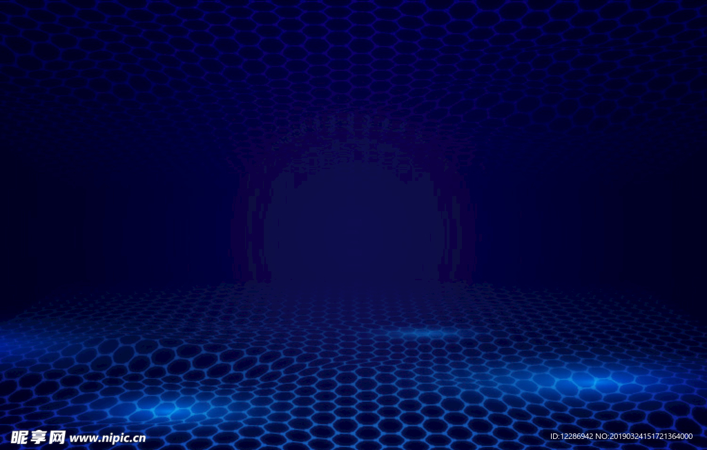 蓝色科技光效线条海报背景素材