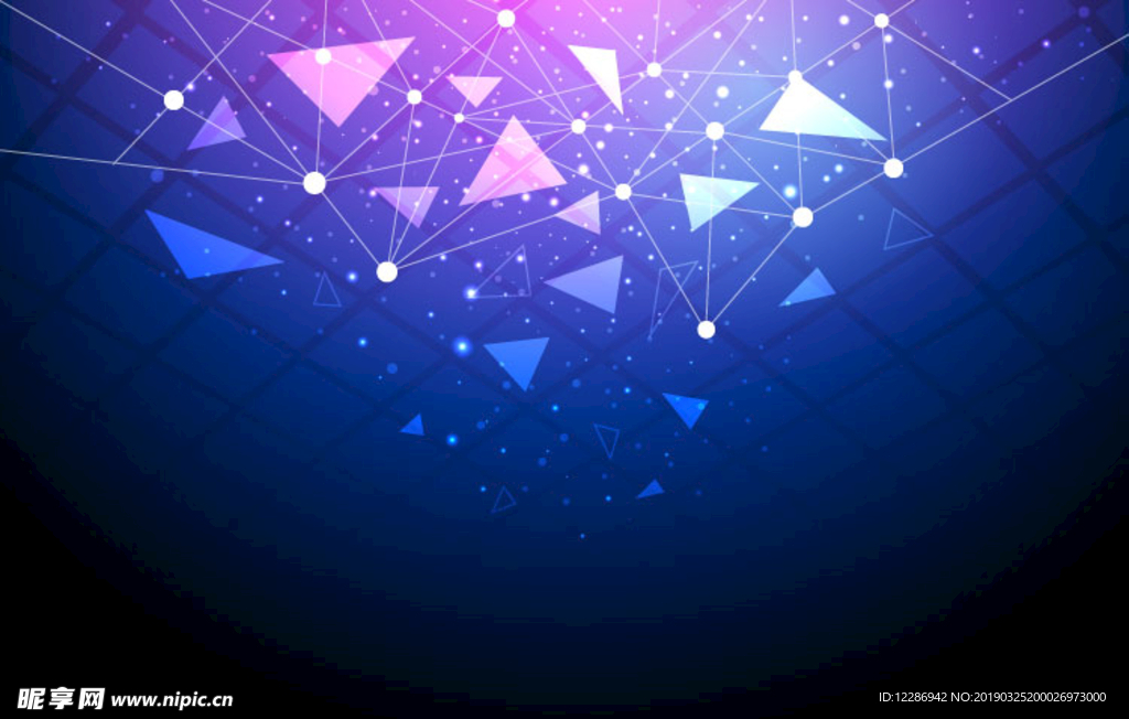 蓝色科技光效线条海报背景素材