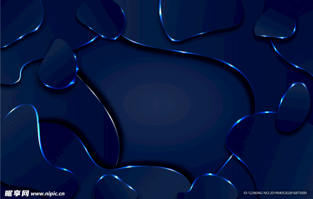 蓝色科技光效线条海报背景素材