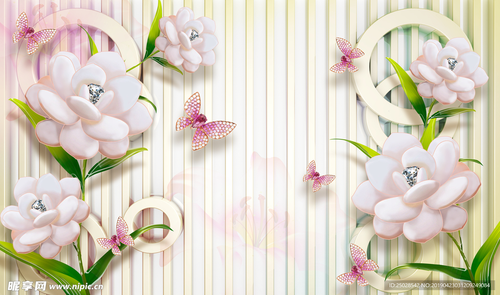 花卉圆圈电视背景