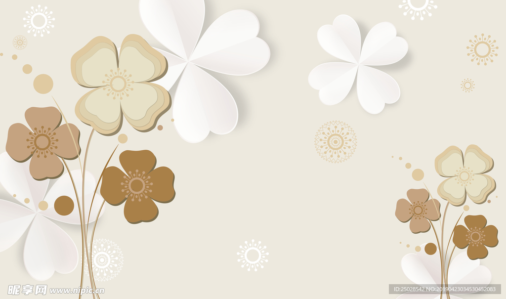 简约四叶草花瓣背景