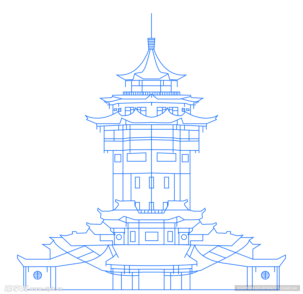 邻水地标建筑—银鼎山八角楼