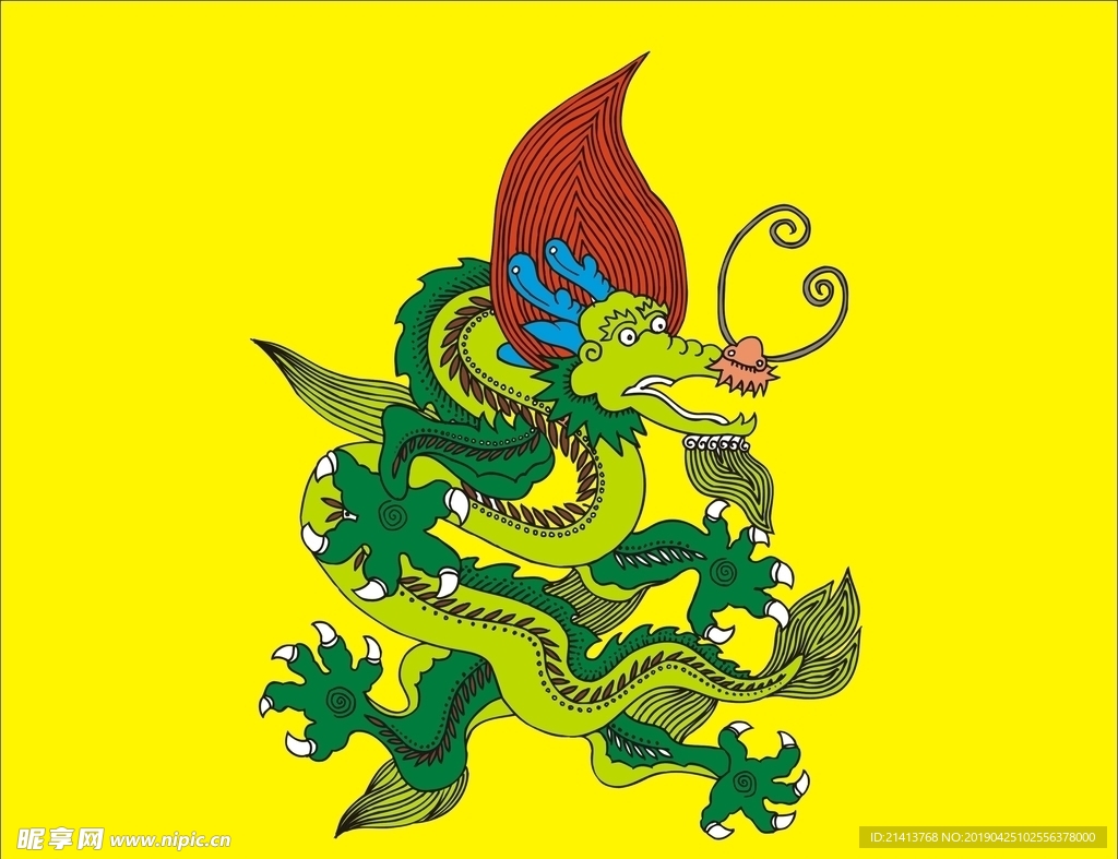 手绘线描龙