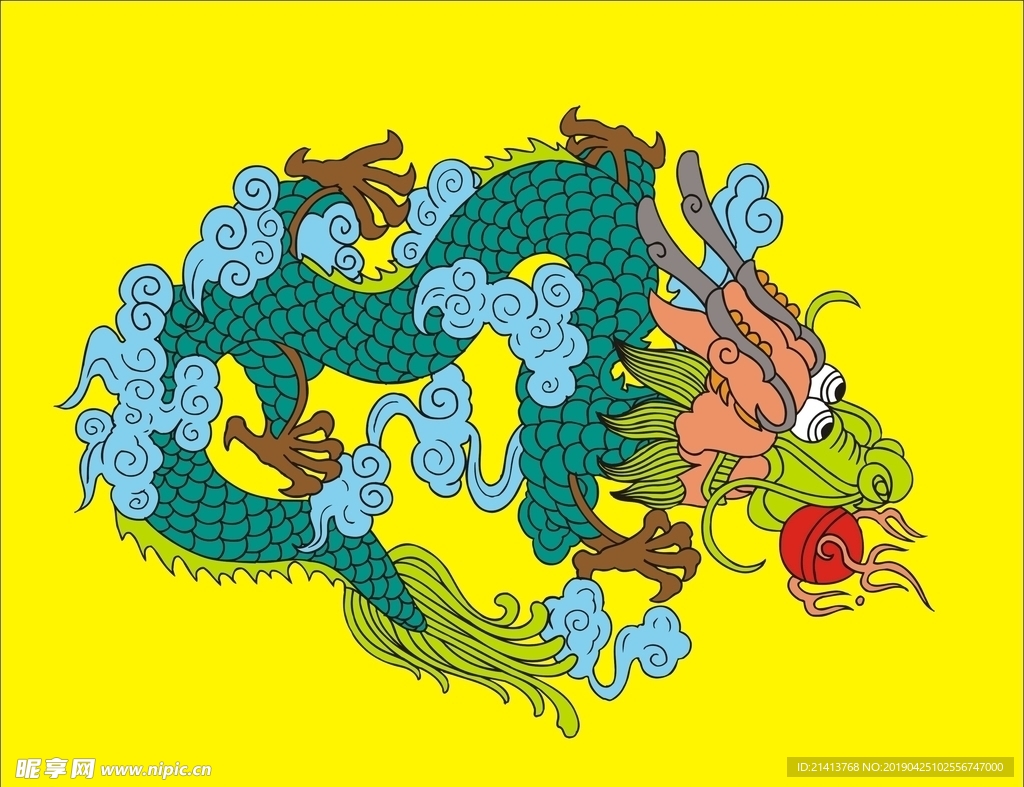 手绘线描龙