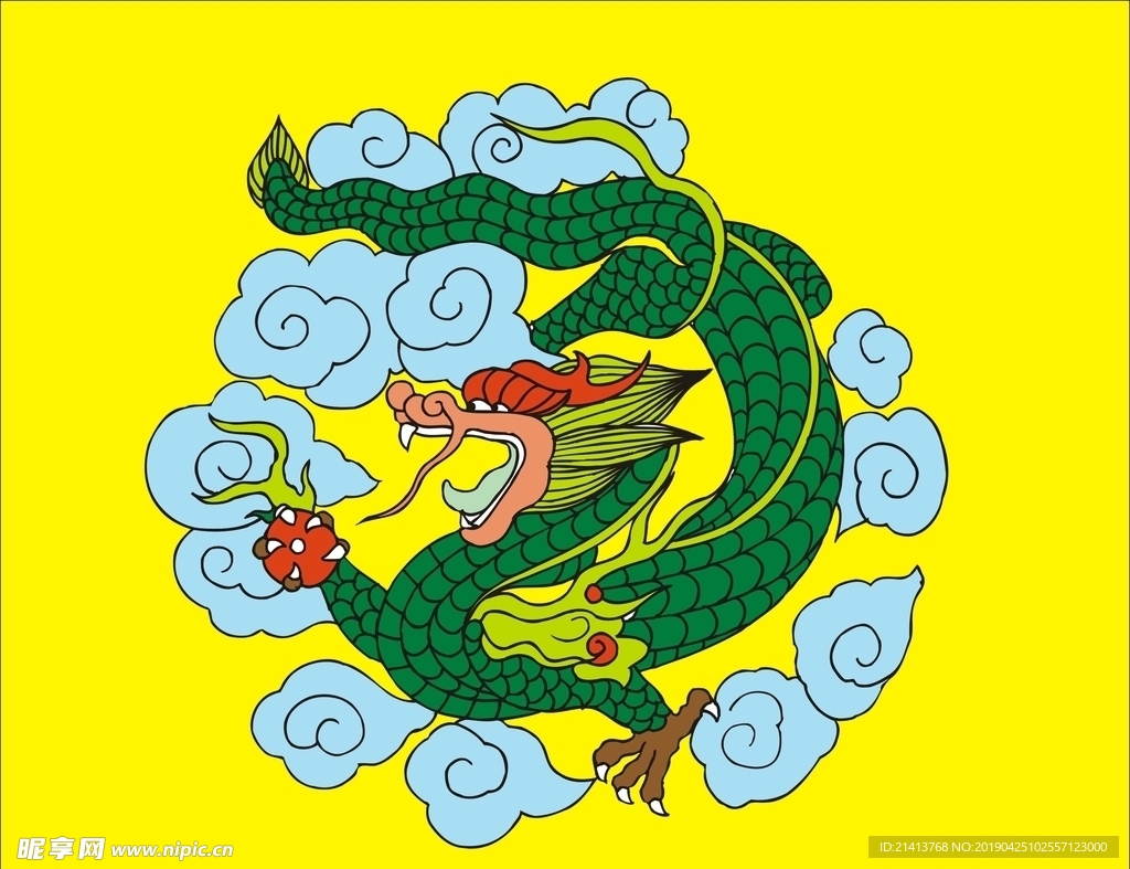 手绘线描龙