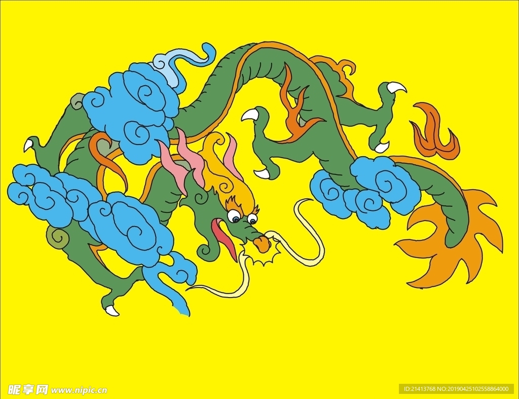 手绘线描龙