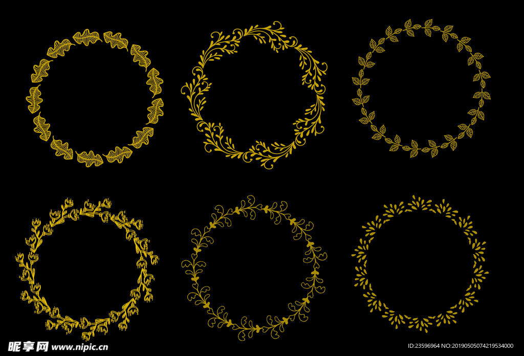 花圈花纹图案笔刷