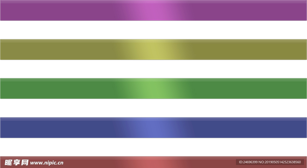 5种颜色的水晶效果样式