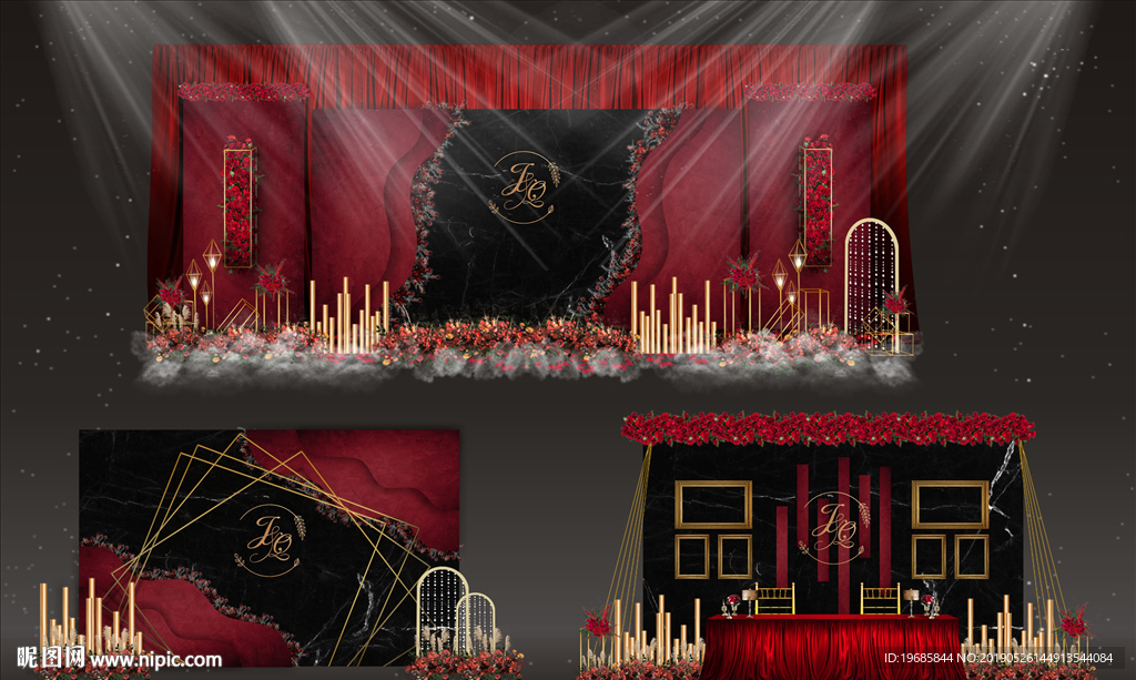 酒红黑色婚礼