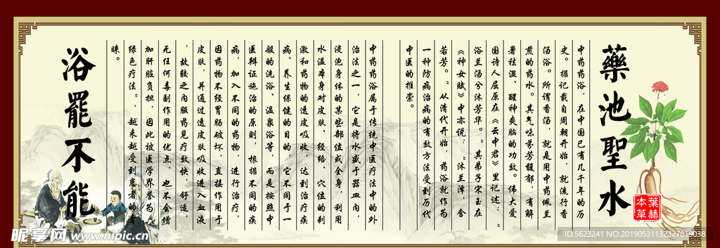 中药浴药展板