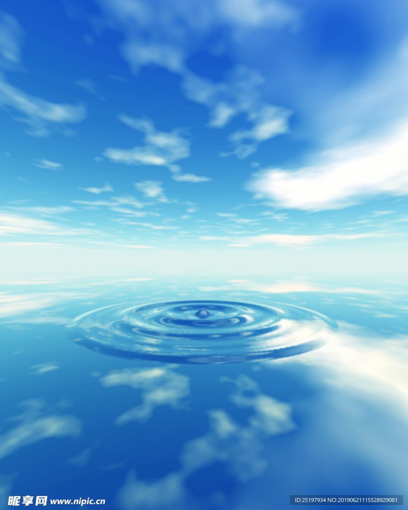水滴 天空 白云 蓝天