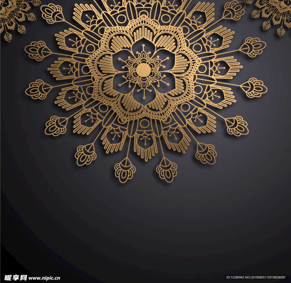 金色花卉纹理背景