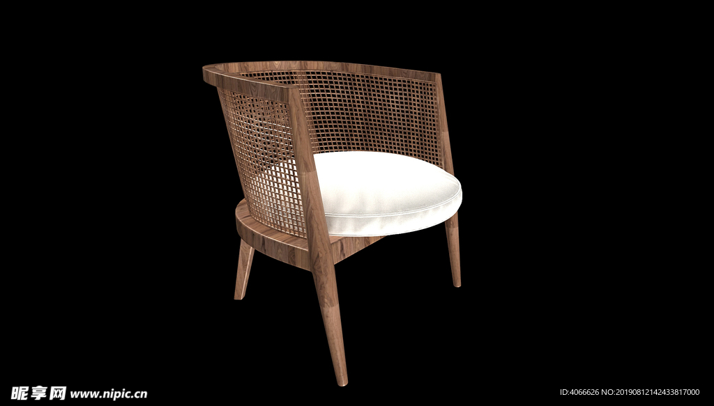 藤条椅3d模型