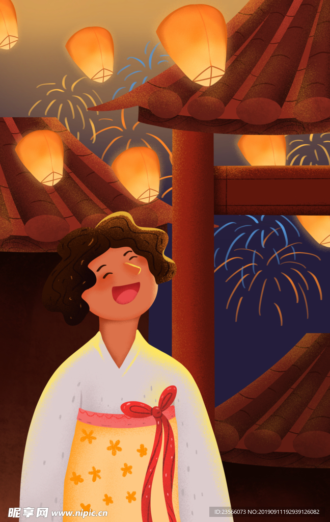 元宵节创意插画