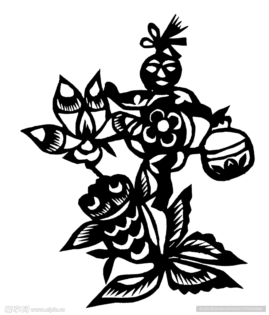 剪影 窗花 中国风 剪纸 手工