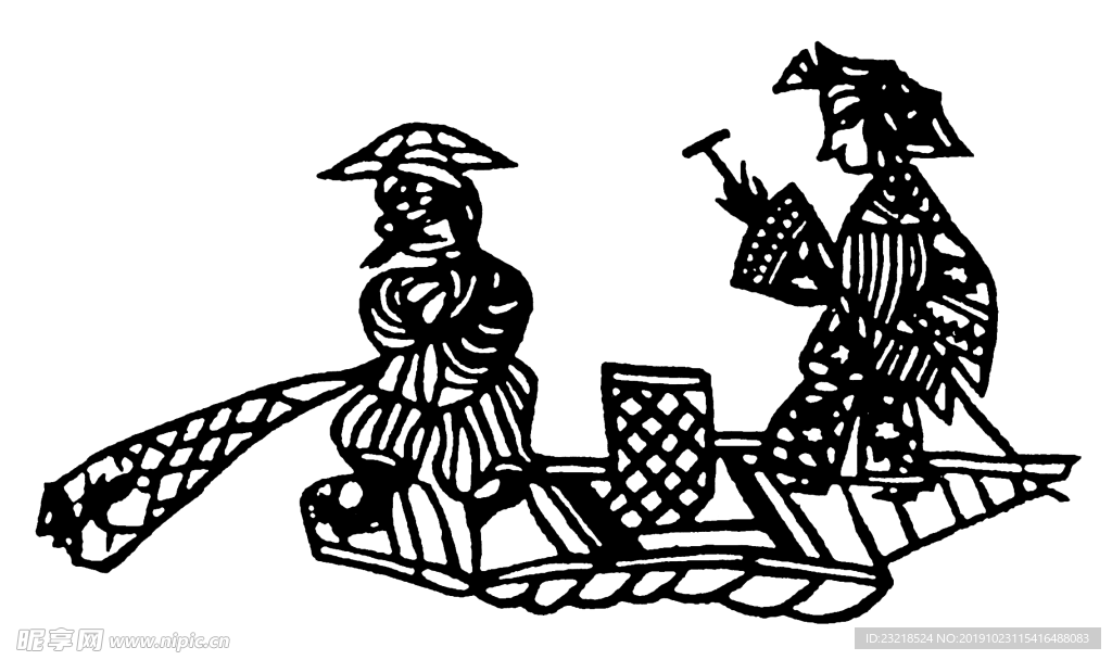 剪影 窗花 中国风 剪纸 手工