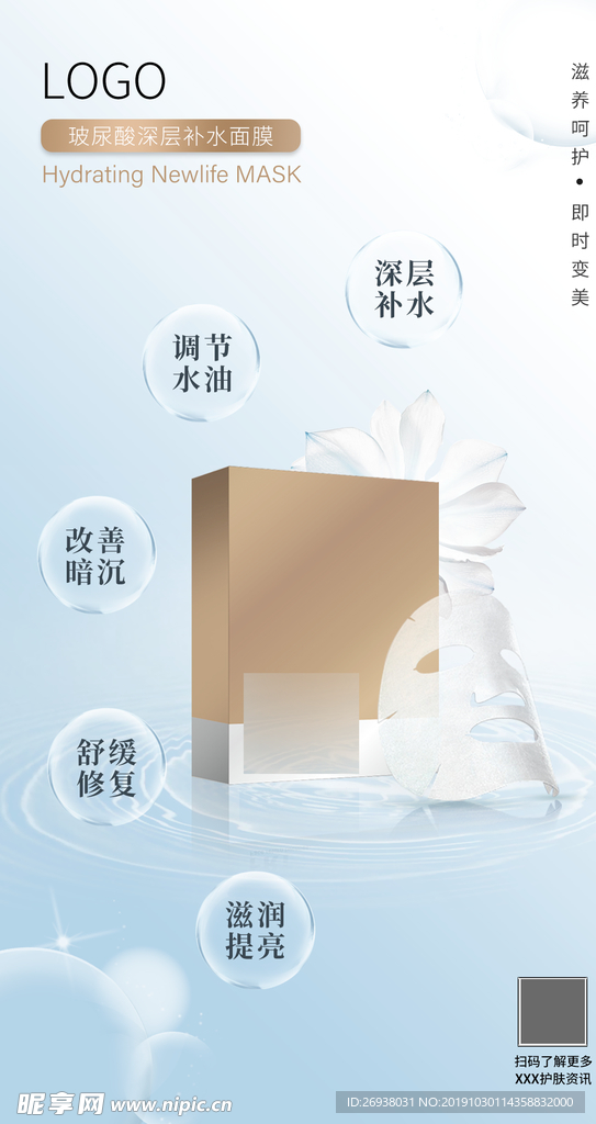 面膜护肤品手机海报