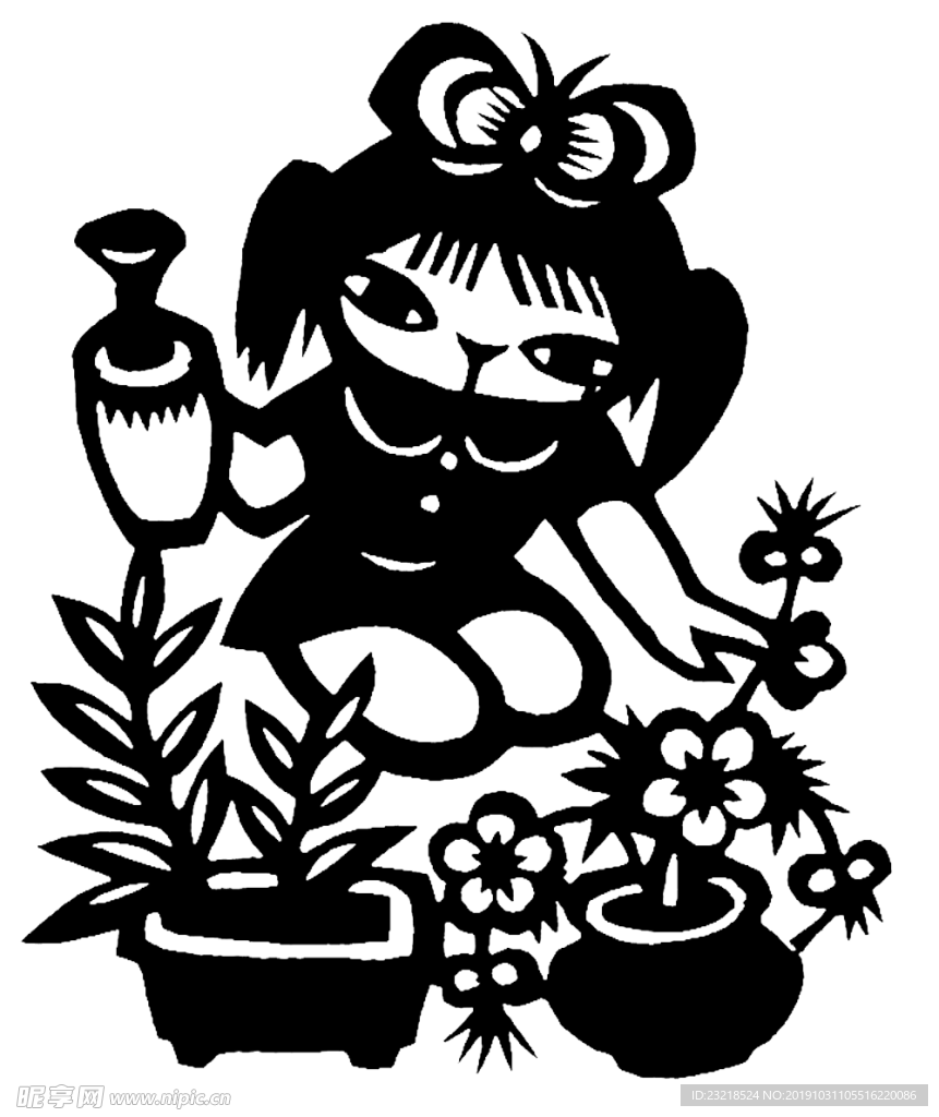 窗花 剪影 中国风 剪纸 手工